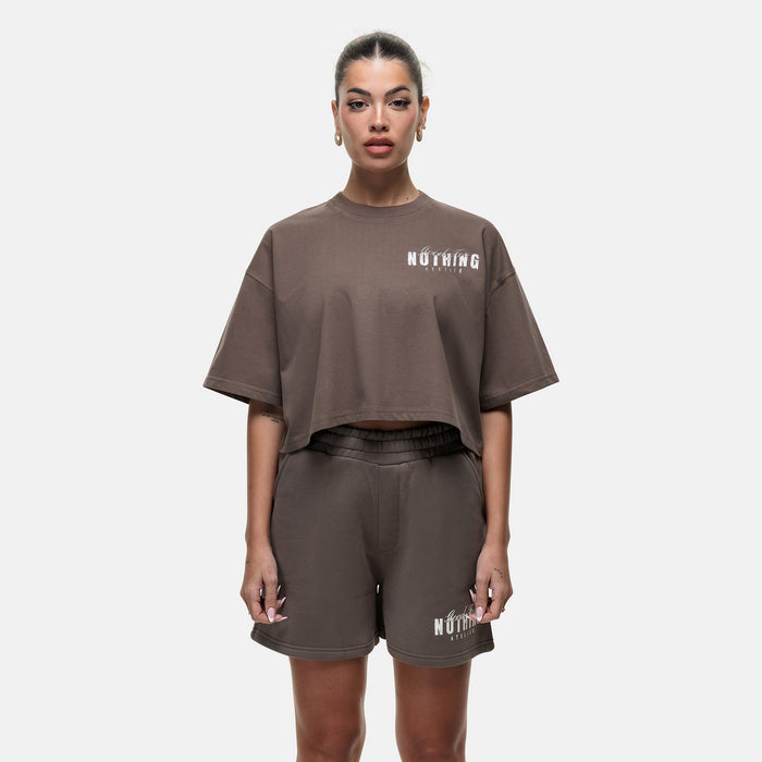 good for nothing Washed Taupe Butterfly T-shirt