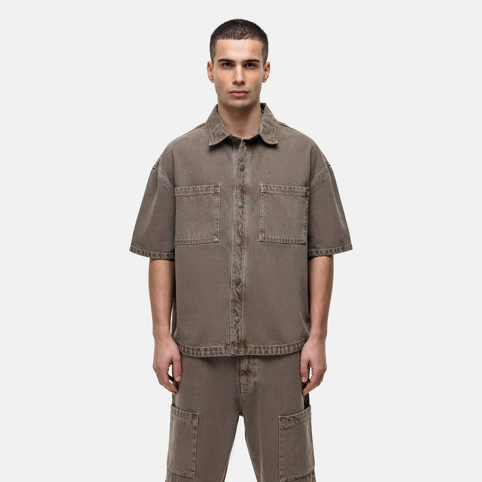 good for nothing Washed Taupe Denim Overshirt