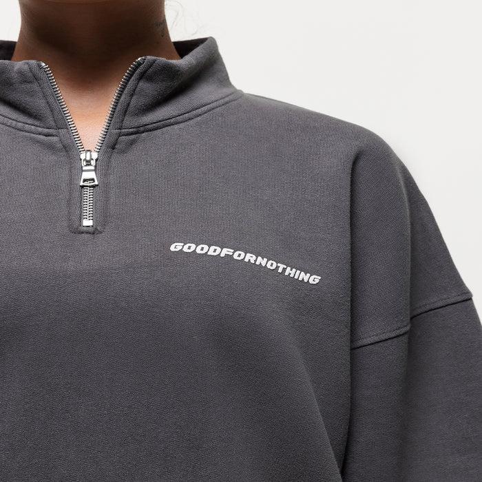 Good For Nothing Gunmetal Grey Quarter Zip Sweatshirt
