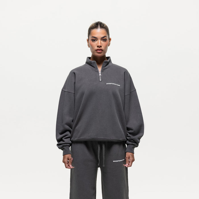 good for nothing Gunmetal Grey Quarter Zip Sweatshirt