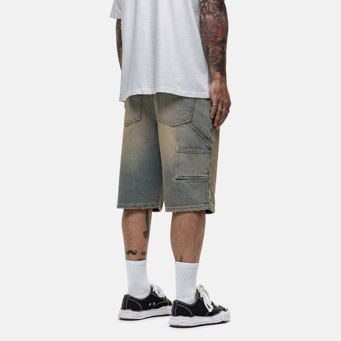 Good For Nothing Heavy Carpenter Sand Blue Denim Shorts