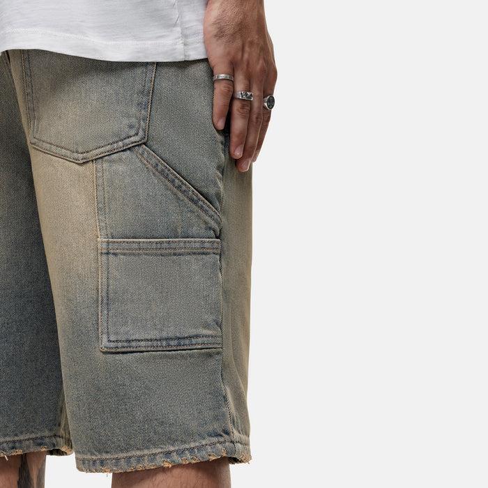 Good For Nothing Heavy Carpenter Sand Blue Denim Shorts