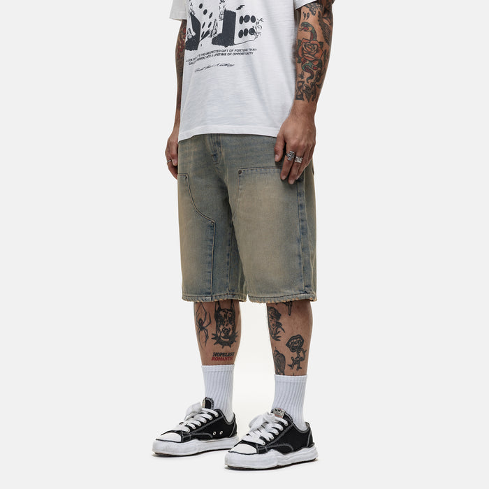 Good For Nothing Heavy Carpenter Sand Blue Denim Shorts
