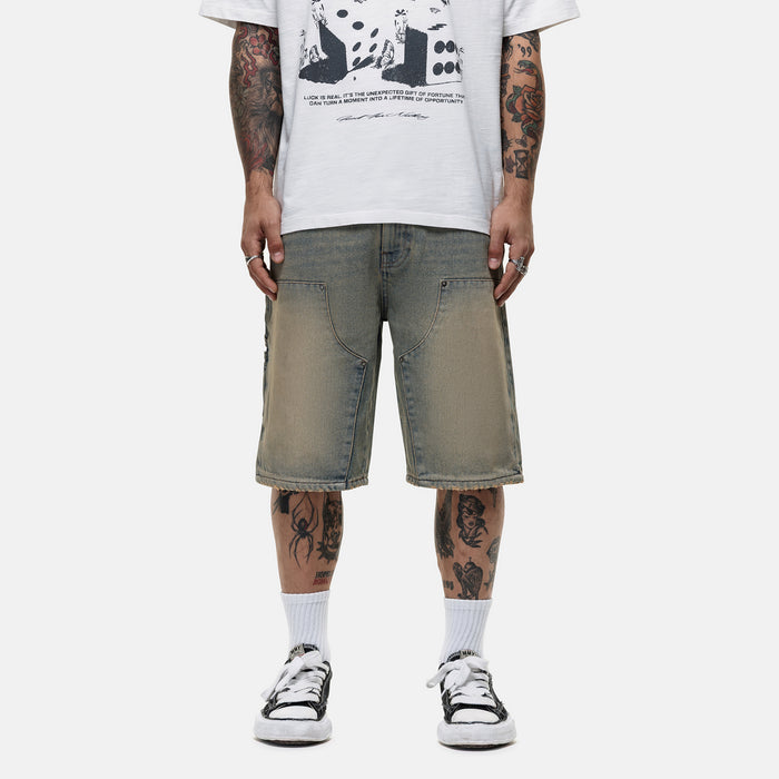 good for nothing Heavy Carpenter Sand Blue Denim Shorts