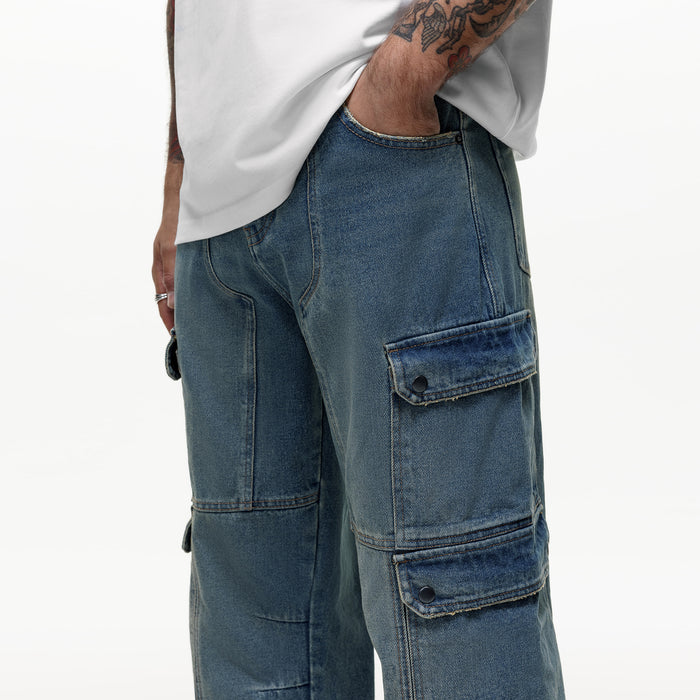 Good For Nothing Heavy Duty Washed Blue Denim Jeans (Final Sale)
