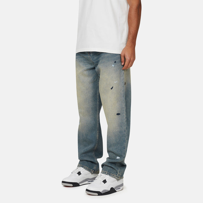 Good For Nothing Heavy Vintage Paint Blue Denim Jeans