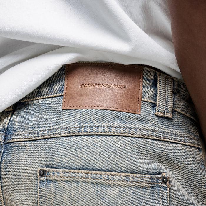 Good For Nothing Heavy Washed Cream Blue Denim Jeans