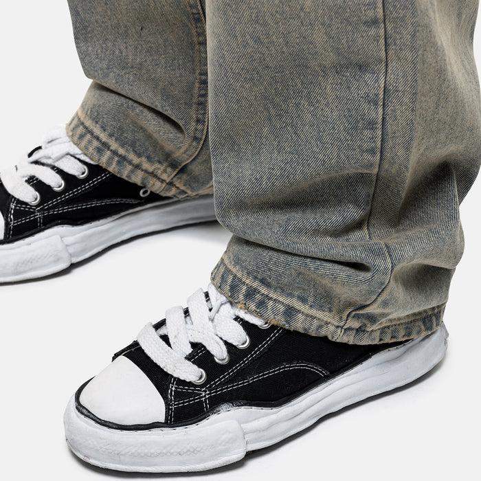 Good For Nothing Heavy Washed Cream Blue Denim Jeans