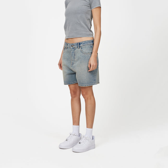 Good For Nothing Heavy Washed Light Blue Denim Shorts