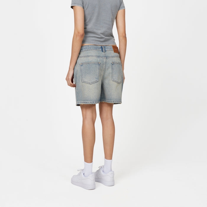 Good For Nothing Heavy Washed Light Blue Denim Shorts