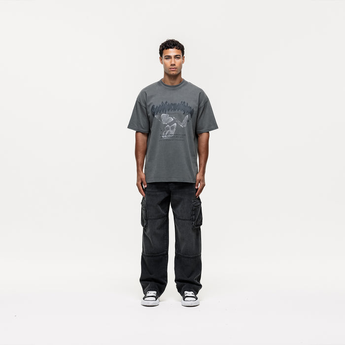 Good For Nothing Kaleidoscope Butterfly Gunmetal T-shirt