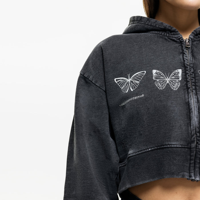 Good For Nothing Metamorphosis Washed Black Zip Hoodie (Final Sale)