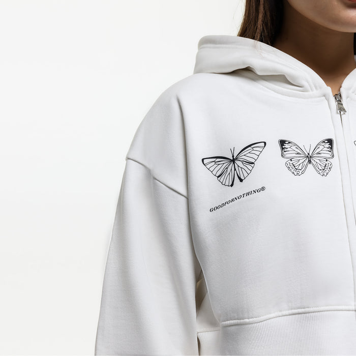 Good For Nothing Metamorphosis White Zip Hoodie (Final Sale)
