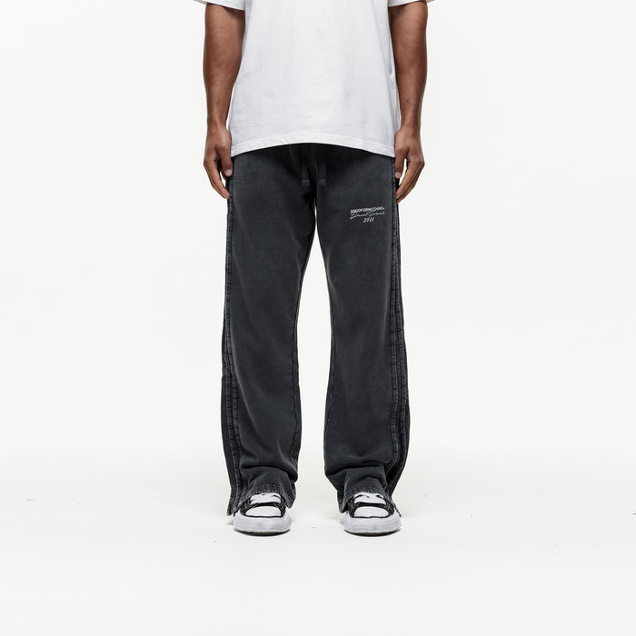 Good For Nothing Partial Split Hem Washed Grey Sweatpants