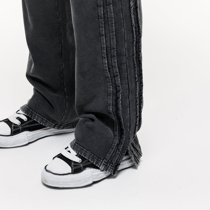 Good For Nothing Partial Split Hem Washed Grey Sweatpants