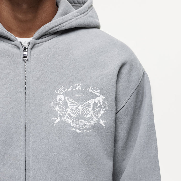 Good For Nothing Renaissance Washed Grey Zip Hoodie (Final Sale)