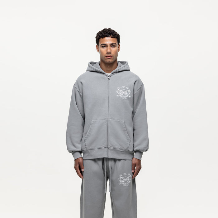 good for nothing Renaissance Washed Grey Zip hoodie (Final Sale)