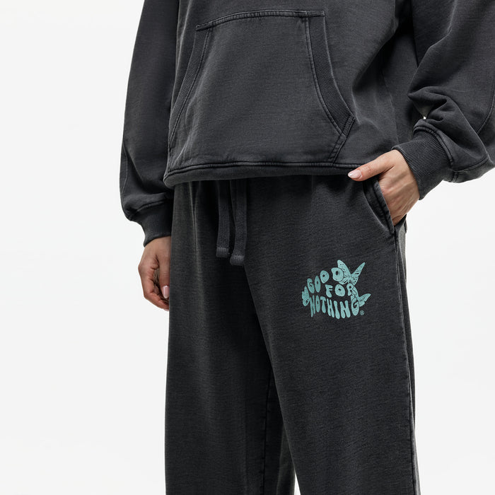 Good For Nothing Stamp Washed Black Sweatpant (Final Sale)