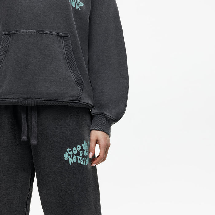 Good For Nothing Stamp Washed Black Sweatpant (Final Sale)