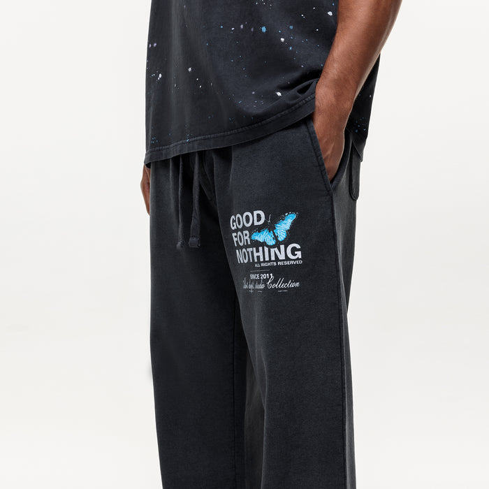 Good For Nothing Studio Butterfly Washed Black Sweatpants