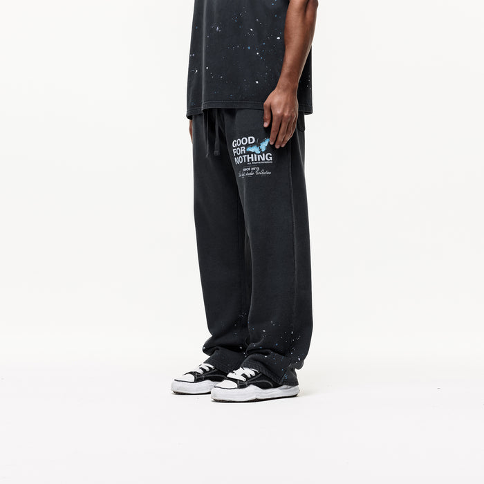 good for nothing Studio Butterfly Washed Black Sweatpants