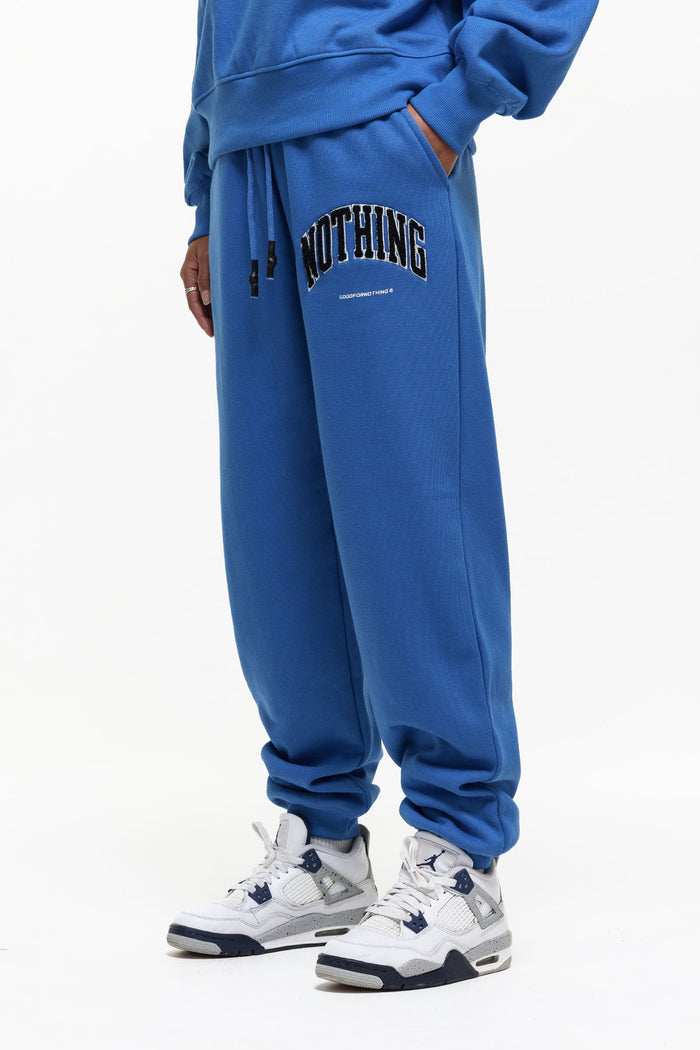 Good For Nothing Varsity Boucle Blue Jogger (Final Sale)
