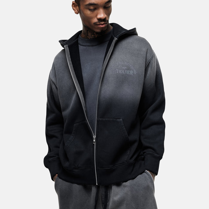 Good For Nothing Vintage 1986 Faded Black Zip Hoodie