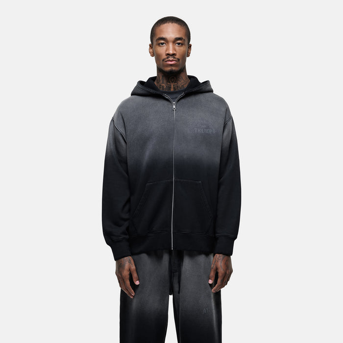 good for nothing Vintage 1986 Faded Black Zip Hoodie