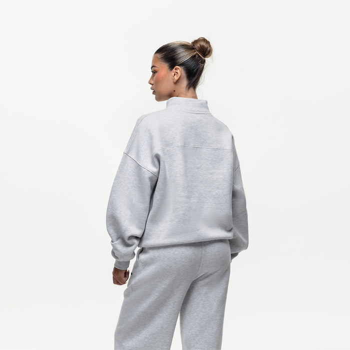 Good For Nothing Vintage Grey Marl Funnel Zip Sweat