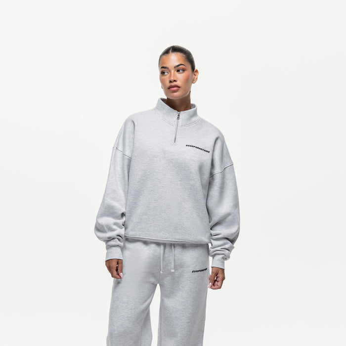 Good For Nothing Vintage Grey Marl Funnel Zip Sweat