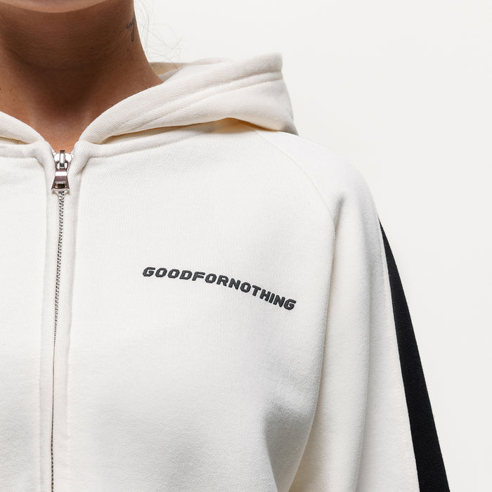 Good For Nothing Vintage Track Cream Zip Hoodie (Final Sale)