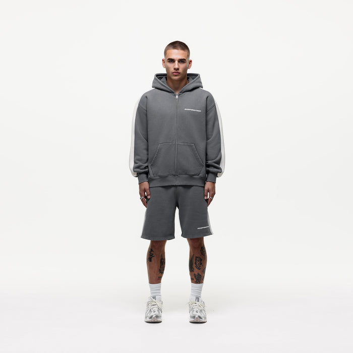 Good For Nothing Vintage Track Grey Zip Hoodie (Final Sale)