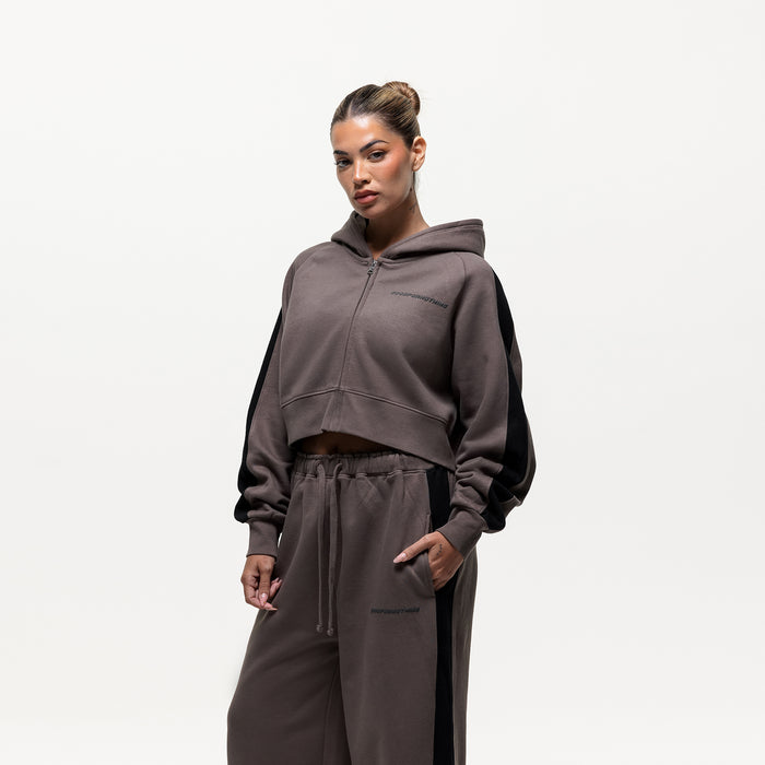 Good For Nothing Vintage Track Taupe Zip Hoodie (Final Sale)