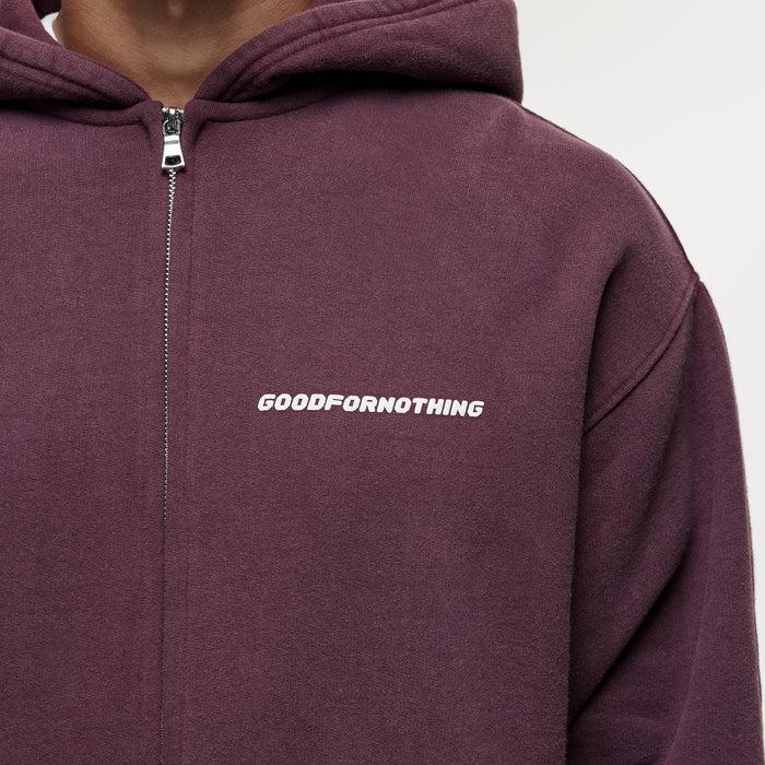 Good For Nothing Vintage Washed Huckleberry Zip Hoodie