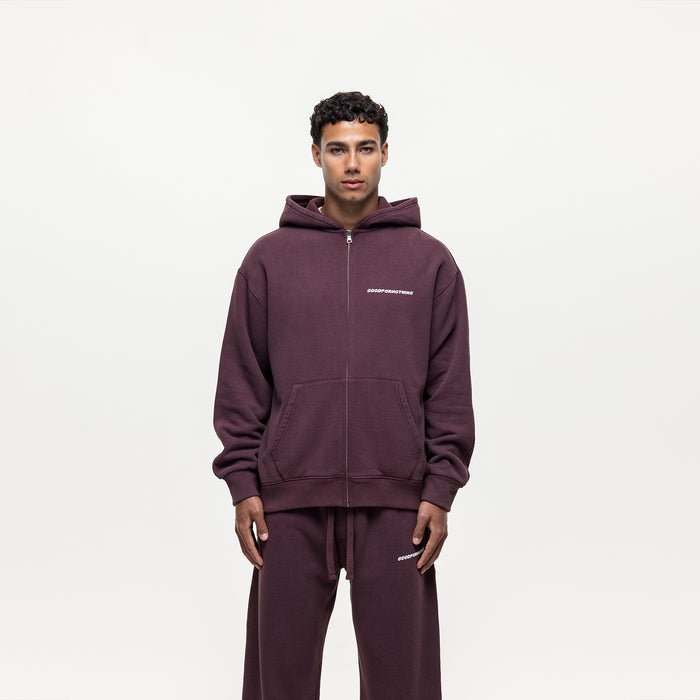 good for nothing Vintage Washed Huckleberry Zip Hoodie