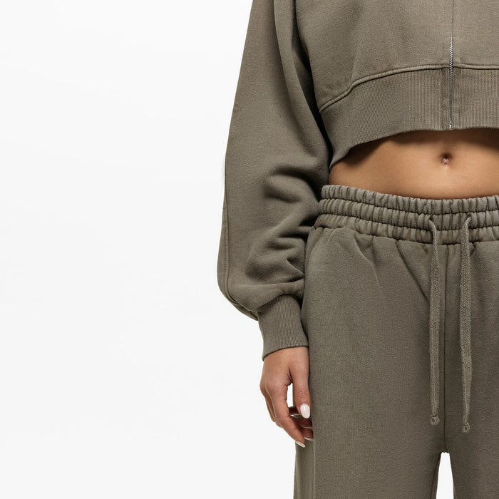 Good For Nothing Vintage Washed Olive Zip Hoodie (Final Sale)