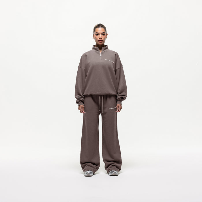 Good For Nothing Vintage Washed Taupe Funnel Zip Sweat