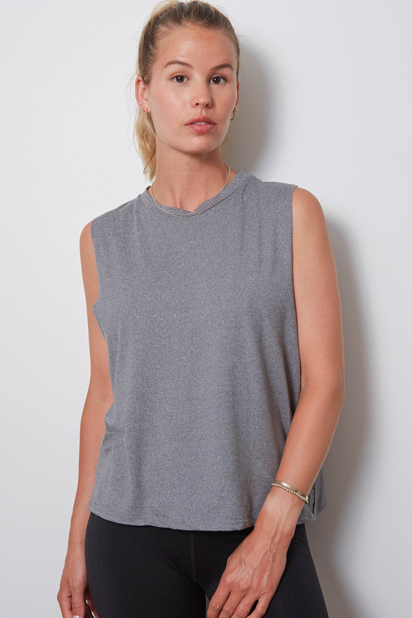 good hyouman The Lili Active Crop - Heather Grey