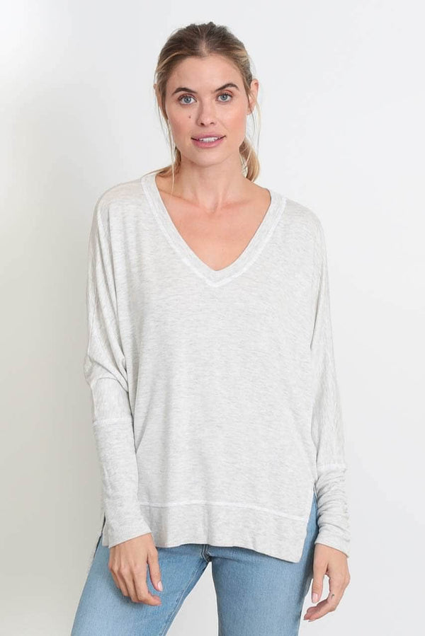 Good Hyouman The Carrie - Relaxed V-Neck Sweater - Natural
