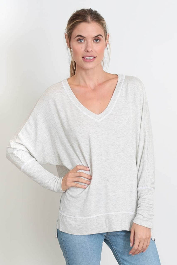 good hyouman The Carrie - Relaxed V-Neck Sweater - Natural