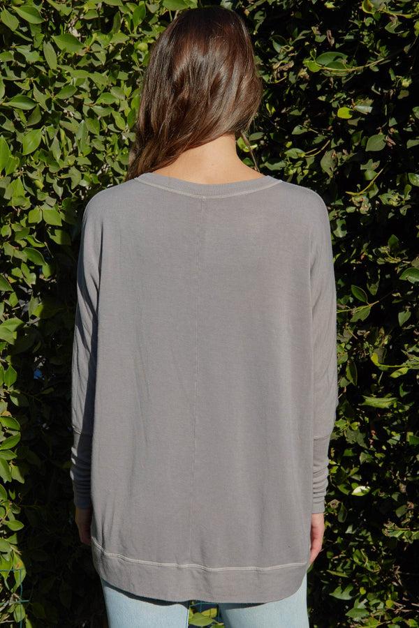 Good Hyouman The Carrie Swoop Neck- Relaxed Sweater - Slate