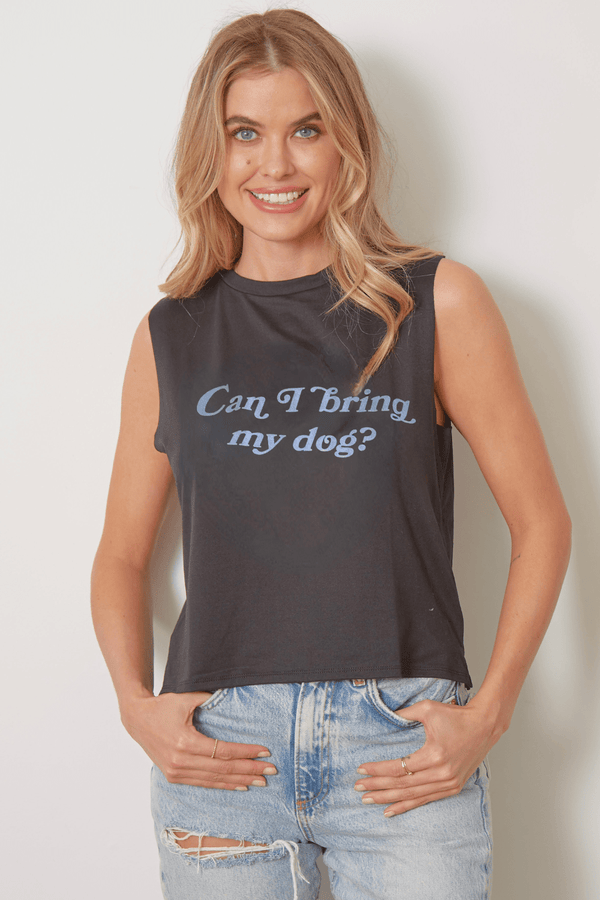 good hyouman The Lili Active Crop - Can I Bring My Dog? - Black Sand