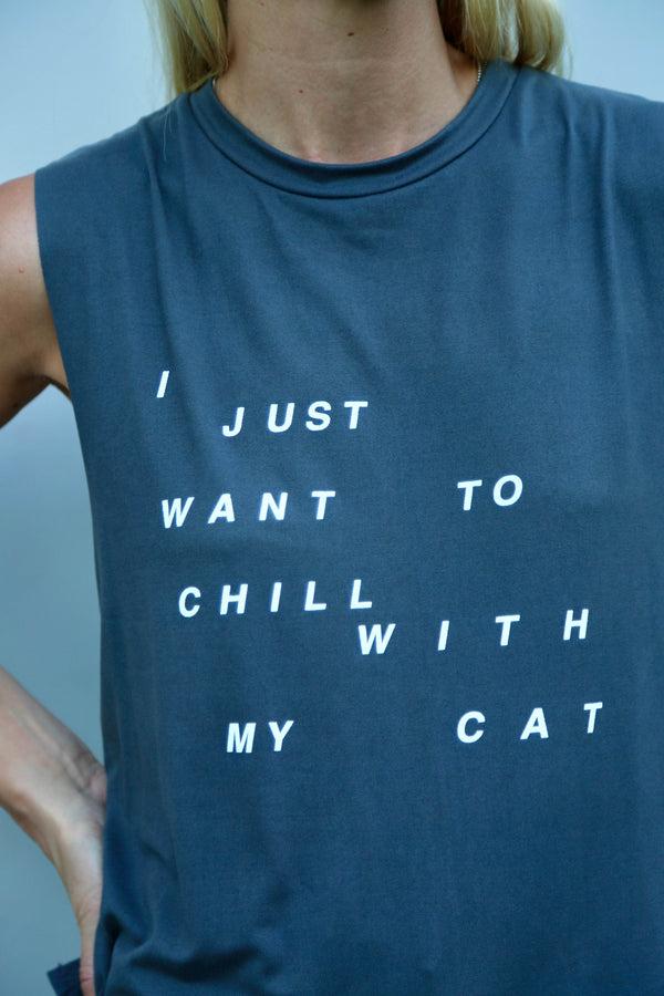 Good Hyouman The Lili Active Crop - I JUST WANT TO CHILL WITH MY CAT