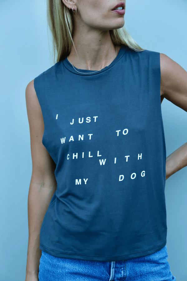 good hyouman The Lili Active Crop - I Just Want To Chill With My Dog - Perfect Charcoal