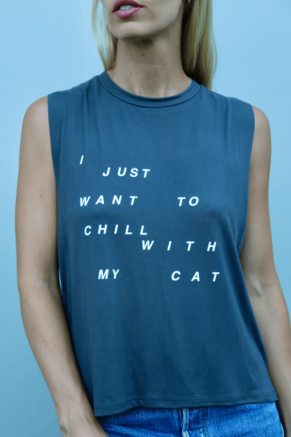 good hyouman The Lili Active Crop - I JUST WANT TO CHILL WITH MY CAT