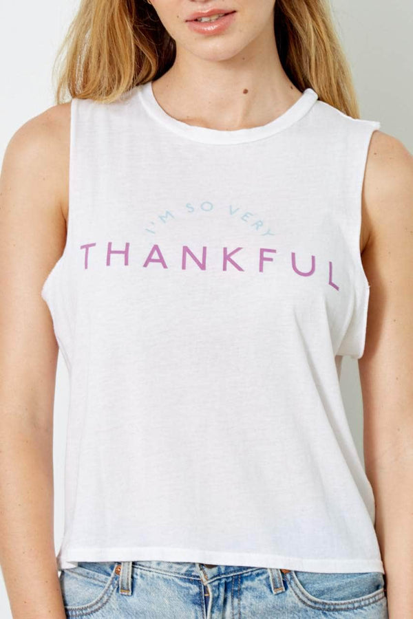 Good Hyouman The Lili Active Crop - I'm So Very Thankful - White