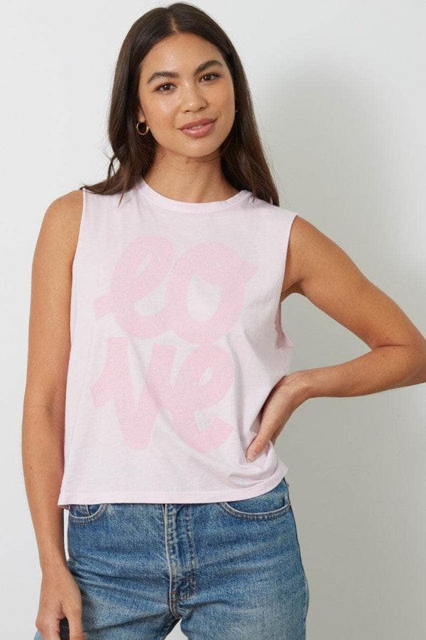 good hyouman The Lili Active Crop - Love Cursive - Thistle