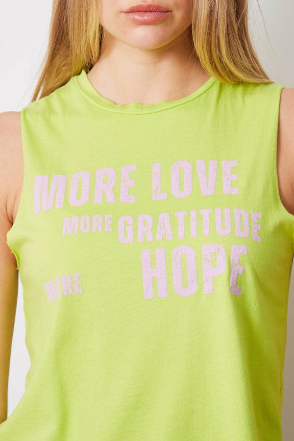 Good Hyouman The Lili Active Crop - More Love More Hope More Gratitude - Primrose