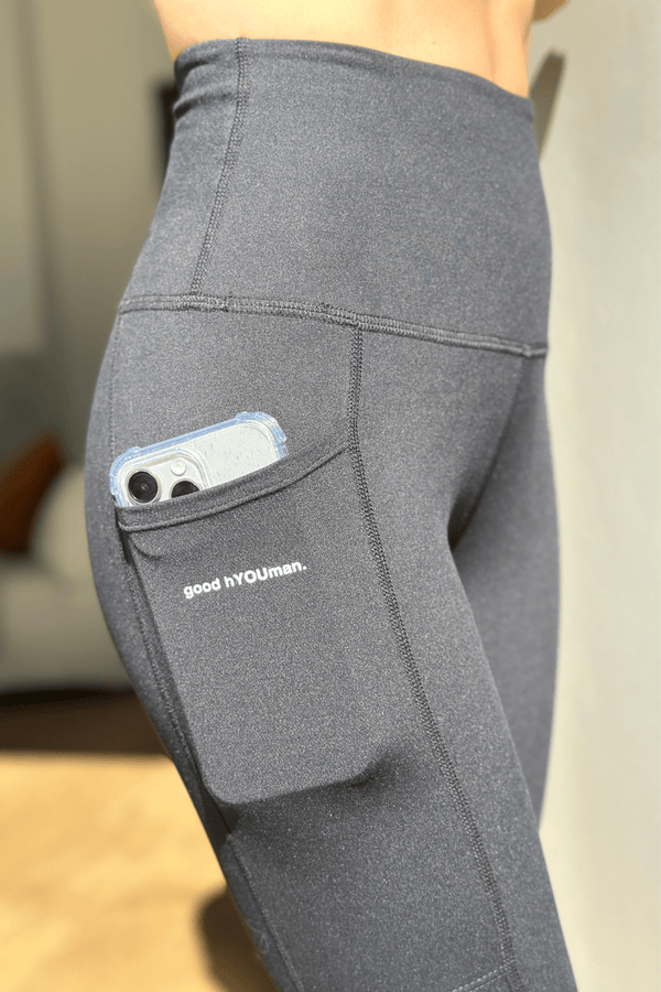 Good Hyouman The Stormi WITH Pockets High-Waist Athletic Legging - Black Sand