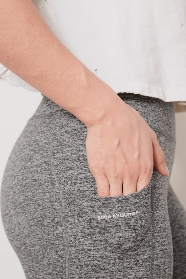 good hyouman The Stormi WITH Pockets High-Waist Athletic Legging - Heather Grey